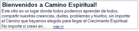 BIENVENIDOS A CAMINO ESPIRITUAL!!!!